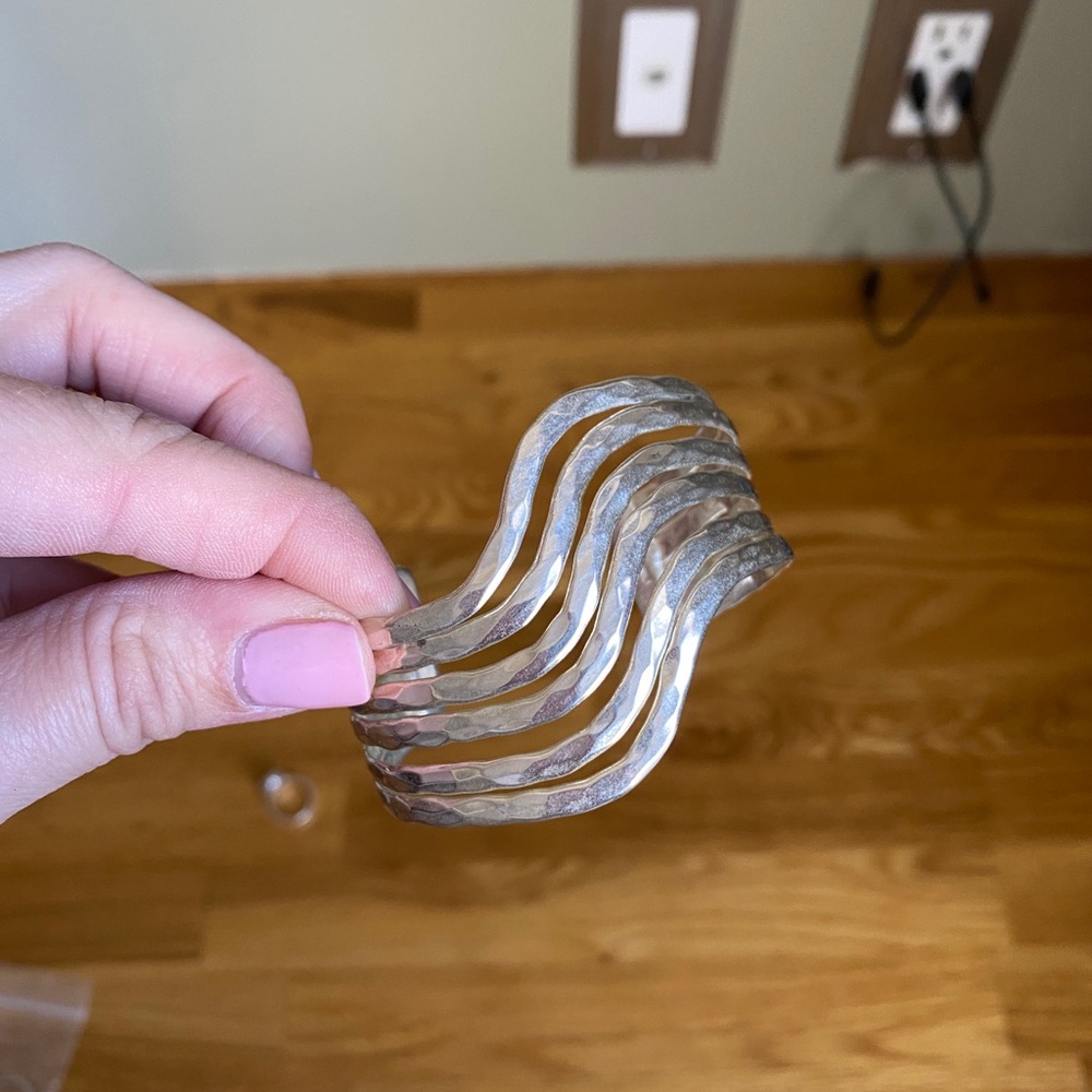 Sterling Silver Wave cuff bracelet